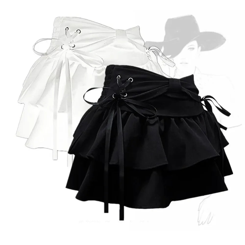 Kawaii Bow Vintage Mini Denim Skirt