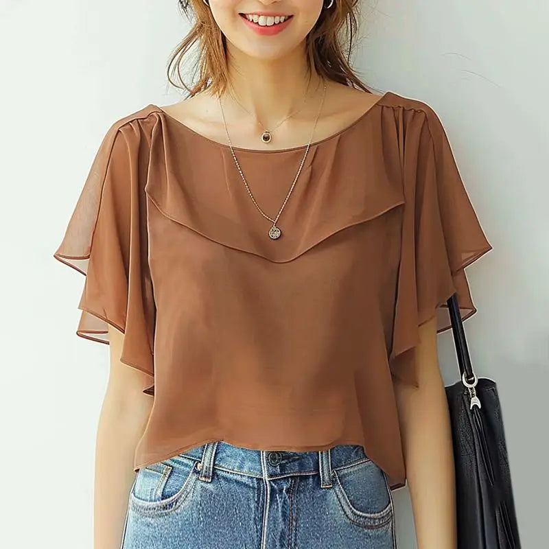 Elegant Short Sleeve Blouse