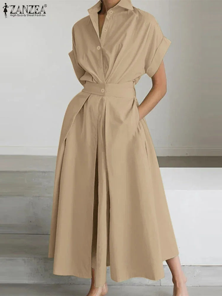 Queens High-Waisted Shirt Dress