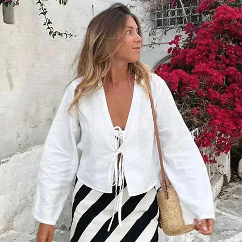 Summer Lace-Up Flare Top