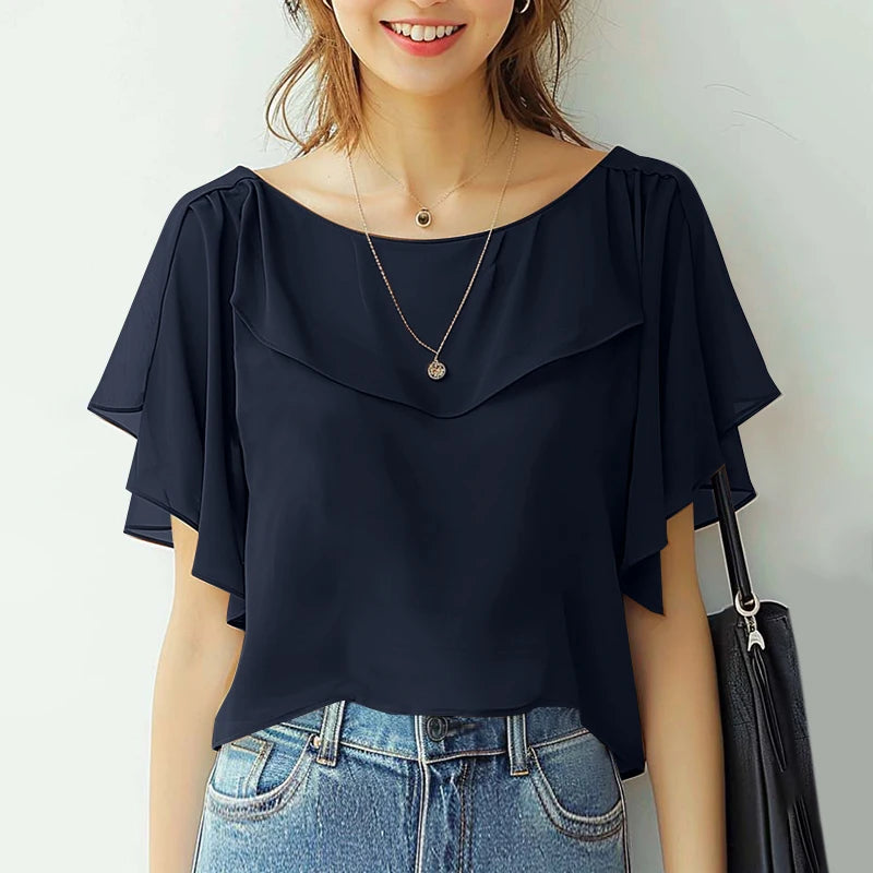 Elegant Short Sleeve Blouse