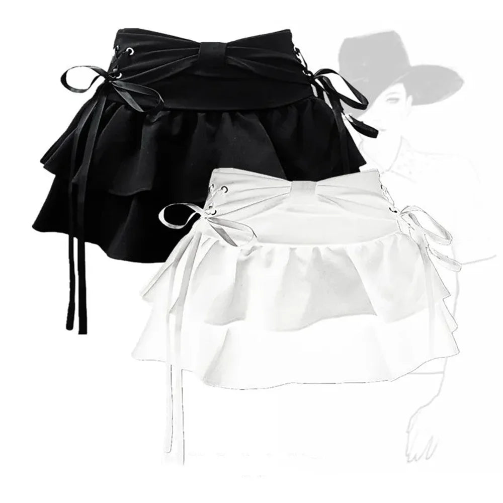 Kawaii Bow Vintage Mini Denim Skirt