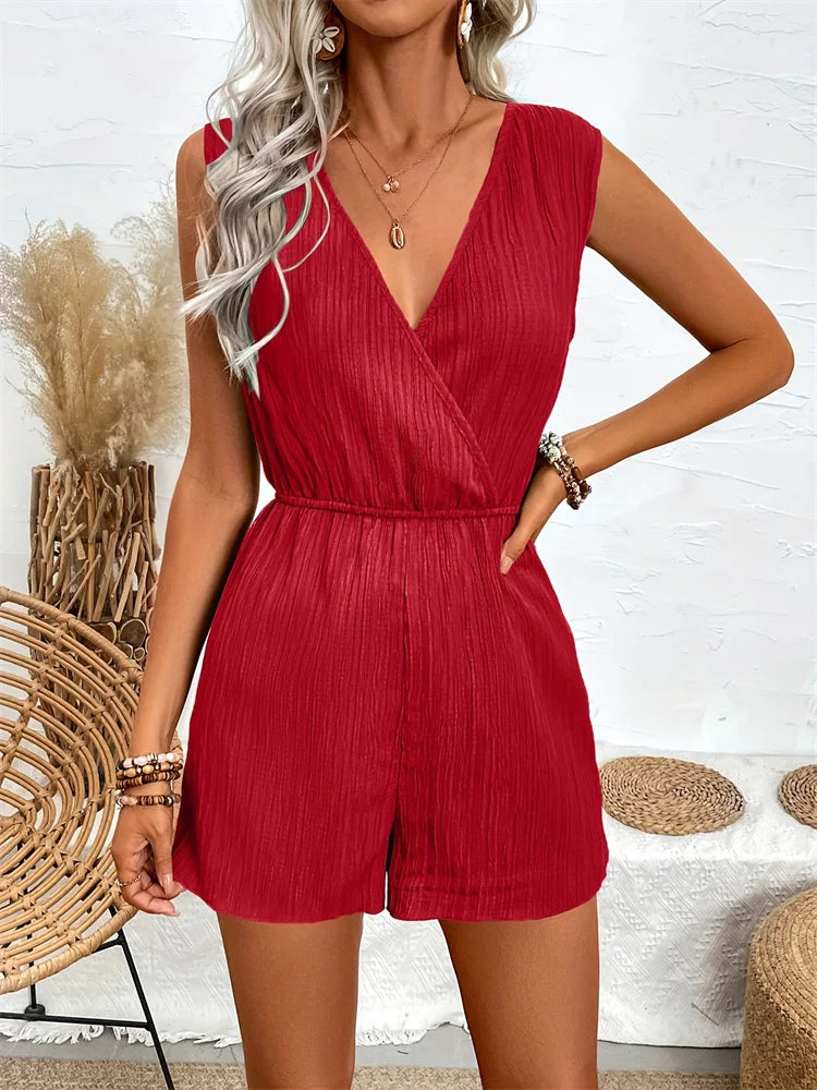 Jesse Sleeveless V-Neck Romper & Overalls